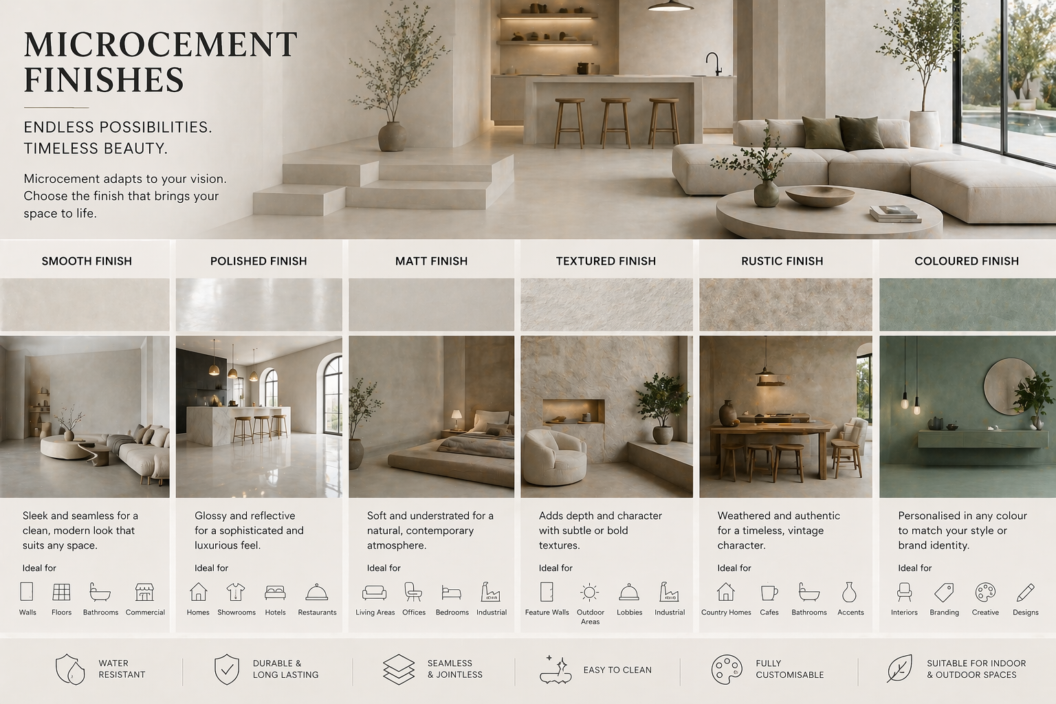 Microcement Finishes and Design Possibilities