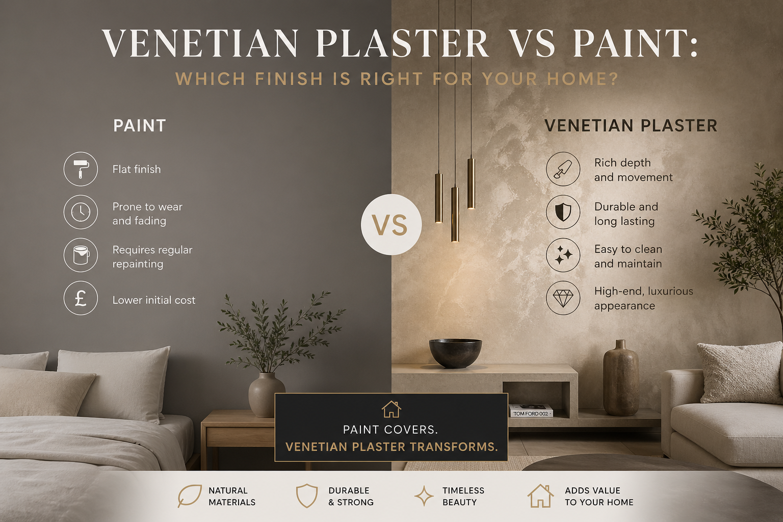Venetian Plaster vs Paint: Which Finish Is Right for Your Home?